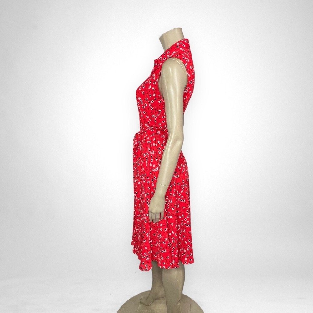 NANETTE LEPORE Collared Pintuck‎ Sleeveless Shirt Dress 6 Summer - Picture 2 of 6